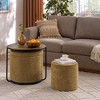 Sapphtopaz 3-Piece Set Round Storage Ottoman Bench, Table and Ottoman Bench Set with Drum Stool, Velvet Ottoman with Storage & Nested Stool - 3 of 4