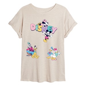 Women's - Disney - Mickey And Friends Oversized Oversized Graphic T-Shirt - 1 of 4