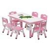 Kids Table and 6 Chair Set with Storage Box, Height Adjustable Toddler Table and Chairs Set for Ages 2-10 - 2 of 4