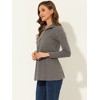 Allegra K Women's Swing Mock Neck Long Sleeve Zip Up Tunic Blouse - 3 of 4