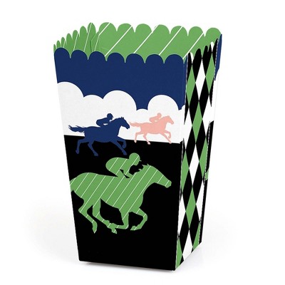 Big Dot of Happiness Kentucky Horse Derby - Horse Race Party Favor Popcorn Treat Boxes - Set of 12