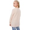 BLUEMING Girls Solid Color Knit Cardigan Long Sleeve Button Front Sweater with Pockets Adorable Loose Fit Kids Outerwear - 4 of 4