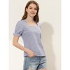 Allegra K Women's Summer Square Neck Plaid Short Sleeve Blouse Tops - 3 of 4