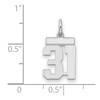 Black Bow Jewelry Sterling Silver, Athletic Collection, Small Polished Number 31 Pendant - 2 of 3