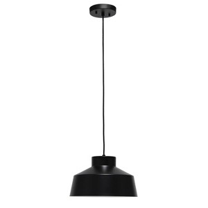 Industrial Barn Pendant Black - Lalia Home: Vintage-Inspired Metal Dome Light, UL Listed, Adjustable Height - 1 of 4