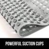 Patented Bath Tub Shower Mat, Machine Washable, 35x16 Inch, Gray Opaque, Suction Cups, Drain Holes, Soft on Feet - 3 of 4
