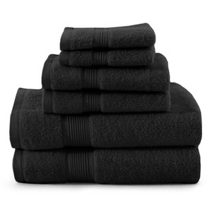 Lux Decor 6 Piece Towel Set Luxury 100% Cotton Soft Absorbent Bath Towels Zero Twist Solid Bath Towel Pack - 1 of 4