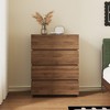 Luck Live Modern 4-Drawer Nightstand, Bedroom Storage Dresser, Tall Bedside Cabinet walnut color - 2 of 4