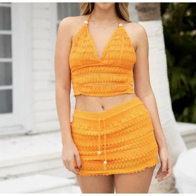 Women's Cosmo Crochet Halter Top - Blanco BY NATURE