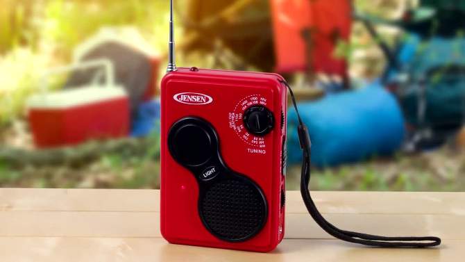 JENSEN JEP-100 Portable AM/FM Weather Band Radio with Flashlight, 2 of 7, play video