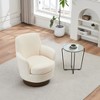 Zeus & Ruta Polyester Swivel Accent Chairs Armchair with Gold Stainless Steel Base for Living Room - 2 of 4