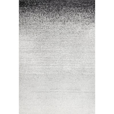 Gray and Cream Abstract Reversible 4' x 6' Synthetic Rug