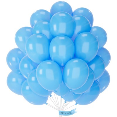 PartyWoo Balloons Light Blue Baby Pastel Sky Aqua 12 Inch 50 pcs
