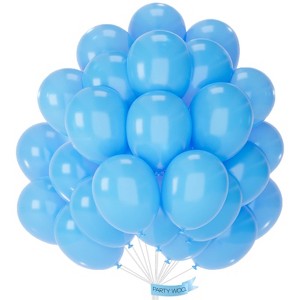 PartyWoo Balloons Light Blue Baby Pastel Sky Aqua 12 Inch 50 pcs - 1 of 4