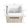 GDFStudio Broderick 24" Wall Mounted Wood Bathroom Vanity with Ceramic Sink - 3 of 4