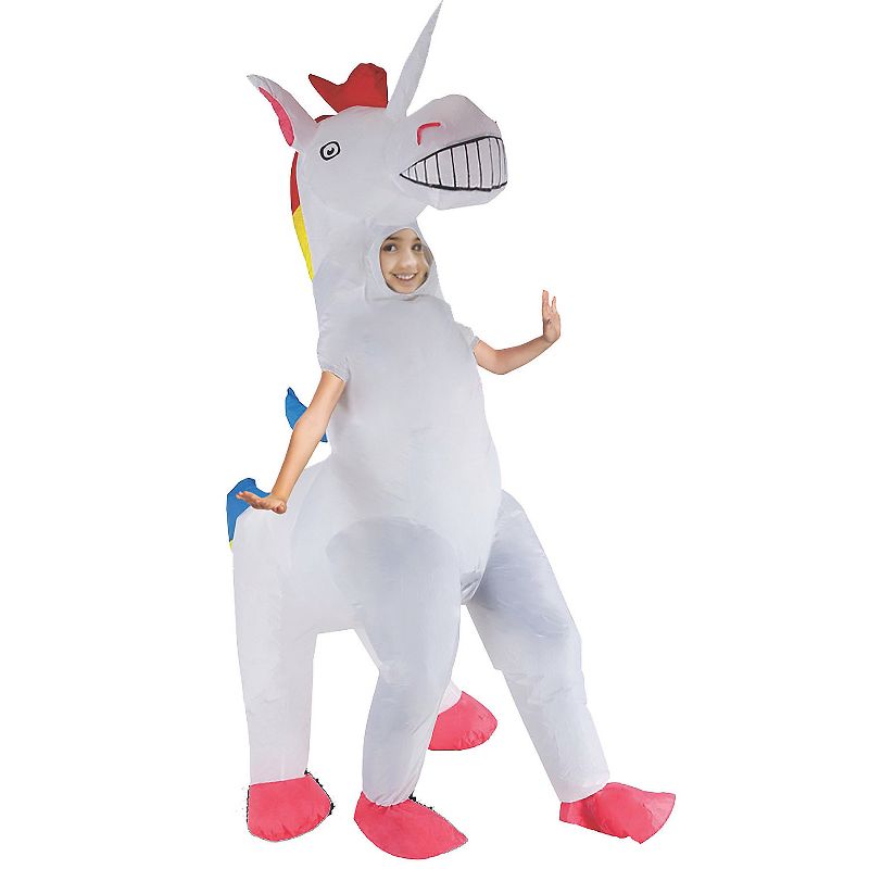 Studio Halloween Kids' Inflatable Unicorn Costume - One Size Fits Most - White, 1 of 3