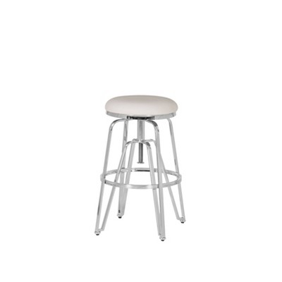 Linon Talon Metal Adjustable Stool with Faux Leather