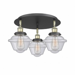 Oxford - 3 Light Flush Mount In Art Deco Style-8 Inches Tall and 18.25 Inches Wide - 1 of 1