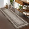 Washable Living Room Rugs Modern Braided Print Area Rug Border Design Accent Rugs for Bedroom Non-Slip Low Pile Area Rug - 2 of 4