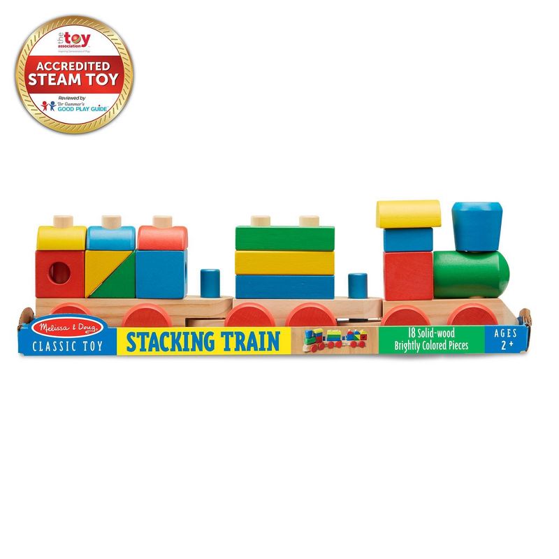 Melissa &#38; Doug Stacking Train - Classic Wooden Toddler Toy (18pc), 4 of 15