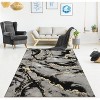 LunaLulinlk 35.5''x24'' Luxury Area Rug in Grey and Black Abstract Design - 2 of 4