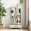 Okak Vintage Display Cabinet, Storage Cabinet with 2 Doors and 1 Drawers, Freestanding Cabinet for Living Room, Bedroom and Office, White - 4 of 4