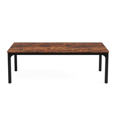Lirago Brown 78" Rectangular Dining Table E1 Particle Board Metal Frame 27.5x78.7x29.5 6-8 Seater Kitchen Table