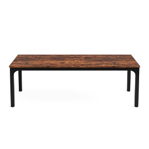 Lirago Brown 78" Rectangular Dining Table E1 Particle Board Metal Frame 27.5x78.7x29.5 6-8 Seater Kitchen Table - 1 of 4