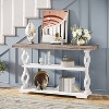 Hommoo 55 inch Long 3 Tier Console Table with Storage Shelves - 3 of 4