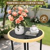 3 Piece Patio Bistro Set with 2 Chairs and Glass Top Table, All-Weather Rattan Balcony - 4 of 4