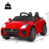 Costway 12V Jaguar F-Type SVR Licensed Kids Ride On Car Motorized Vehicle w/ MP3  Navy - 3 of 4