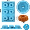 JDICTION Mini Fluted Tube Cake Pan, 3-Pack 6-Cavity Silicone Mold for Bundt Cakes, Chocoflan, Individual Desserts, Baking Supplies - 4 of 4