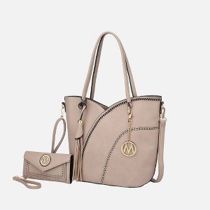 MKF Collection Imogene Two-tone Whip Stitches Vegan Leather Women’s Shoulder bag with Wallet by Mia K - 1 of 4