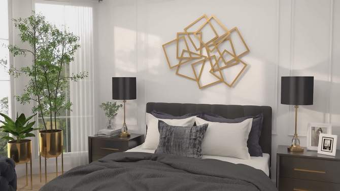 Metal Geometric Overlapping Square Wall Decor Gold - CosmoLiving by Cosmopolitan, 2 of 18, play video