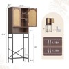 Rattan Over The Toilet Storage Cabinet, Tall Storage Shelves Wood Rack - 2 of 4