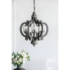 21"x24" 6-Light Wood Chandelier Ceiling Light - A&B Home - 3 of 4