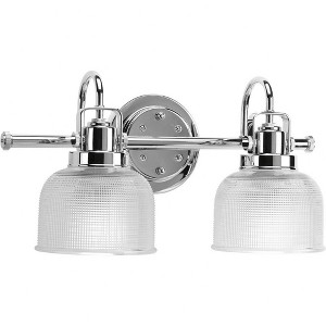 Progress Lighting Archie 2-Light Wall Sconce, Chrome, Prismatic Glass Shade - 1 of 4