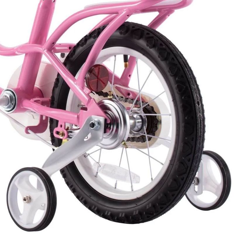 RoyalBaby Little Swan Carbon Steel Kids Bicycle with Dual Hand Brakes, Adjustable Seat, Folding Basket, & Kickstand, for Girls Ages 5 to 9, 5 of 7