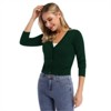 BLUEMING Women’s Cropped Button-Front Cardigan - Textured Knit with 3/4 Sleeves & Elevated Everyday Silhouette - 3 of 4