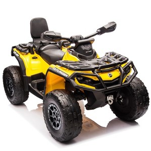 Jojoka 12V Ride On ATV 4 Wheeler Toy Car w/ 2 Spacious Seat, 2 Speeds,LED Lights,Spring Suspension,Bluetooth,Ideal Gift for 3+ - 1 of 4