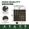 Acacia Wood Interlocking Deck Tiles Checker Pattern, 10PCS 12" x 12" Square Dark Brown Acacia Hardwood Outdoor Flooring for Patio, Bancony, Pool Side - 3 of 4