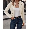 Women's Faux Suede Leather Jacket 2024 Fall Winter Clothes Casual Business Long Sleeve Blazer Jacket Coat - 2 of 4