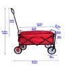 YONWAY Collapsible Outdoor Utility Wagon Cart with Cup Holder, Large Capacity Folding Wagon Garden Shopping Beach Cart with Brake - 3 of 4