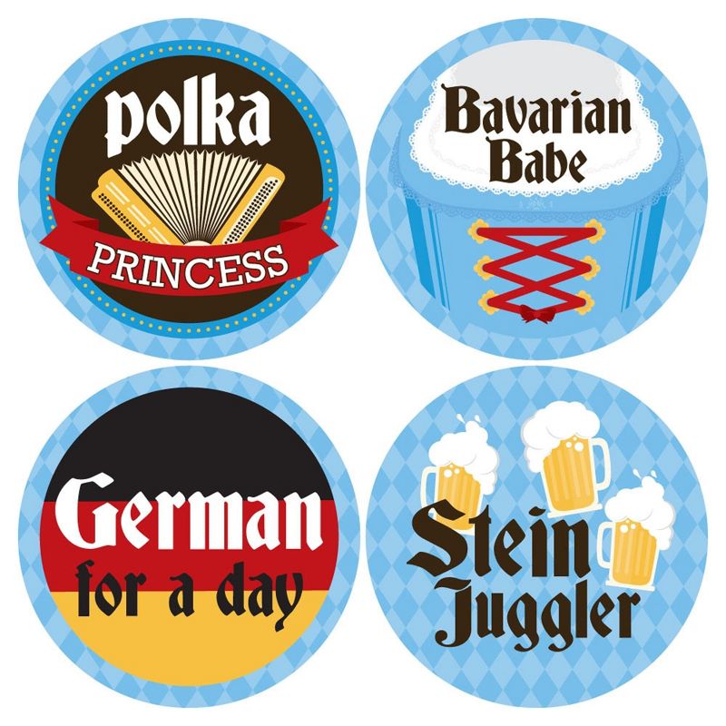 Big Dot of Happiness Oktoberfest - Beer Festival Funny Name Tags - Party Badges Sticker Set of 12, 3 of 7