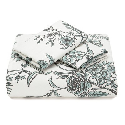 Sage Green French Toile Microfiber Duvet Cover Set