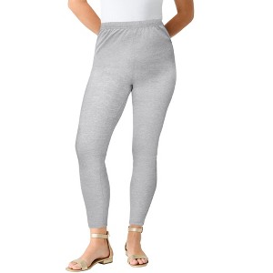 Roaman's Tall Plus Size Ankle Length Essential Stretch Legging - 1 of 4