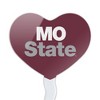 NCAA Missouri State University Primary Logo Heart Love Cupcake Picks Toppers Decoration Set of 6 - 2 of 4
