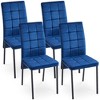 Okak Modern Nordic Velvet Dining Chairs Set of 4, Kitchen Side Chairs with Gold Metal Legs & High Back Cushion for Dining Room - 4 of 4