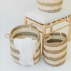 texxture Set of 3 Camden Woven Baskets, Seagrass Nesting Organizer Bins with Handles for Laundry, Blankets, Home Décor, or Decorative Display, Natural - 2 of 4