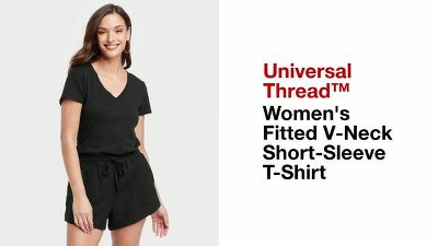 Women's Fitted V-neck Short-sleeve T-shirt - Universal Thread™ : Target